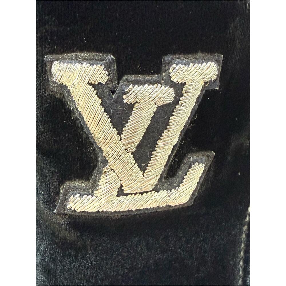 Louis Vuitton LV Monogram velvet loafers size 10 US Authentic - Picture 3 of 11